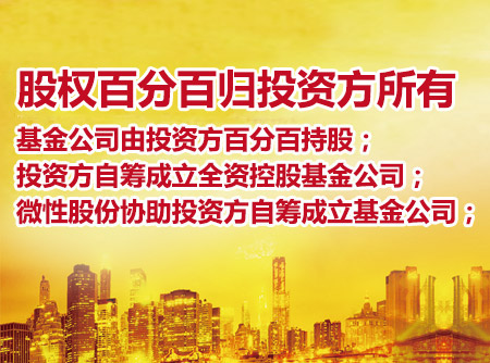 股权百分百由投资方控股！既可自筹成立，也可以由迪马股份协助成立！